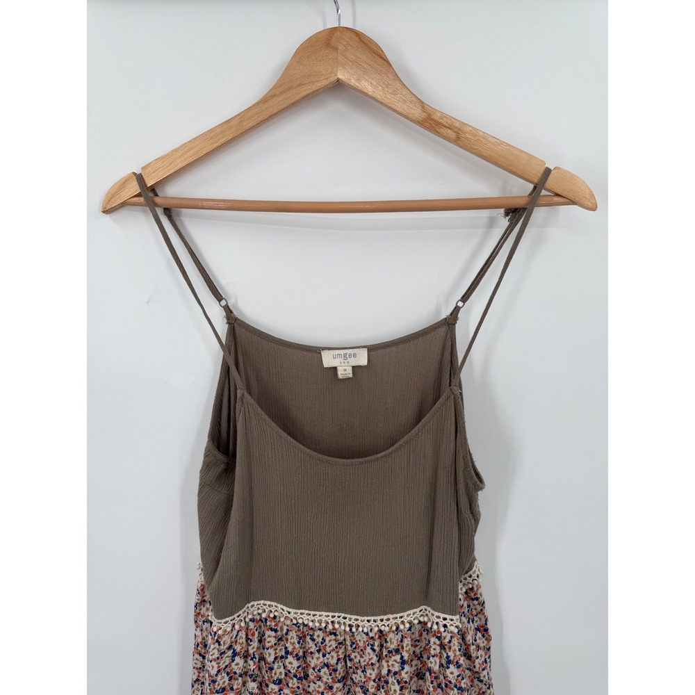 Umgee Dress Womens M Flowy Boho Festival Hippie Tiered Floral Romantic Geometric - Picture 4 of 6